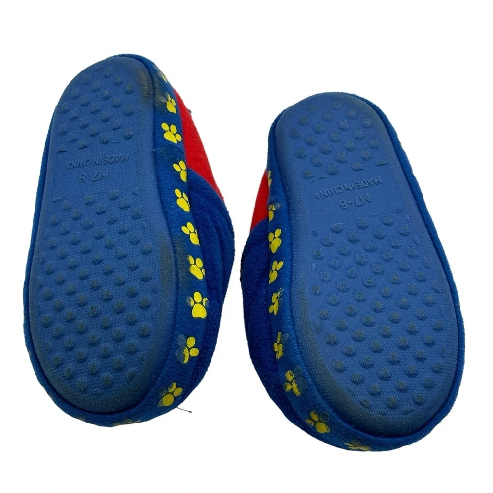 Boy’s Paw Patrol Pups Chase Marshall Toddler 7 - 8 Slip On Slippers Easy on Off
